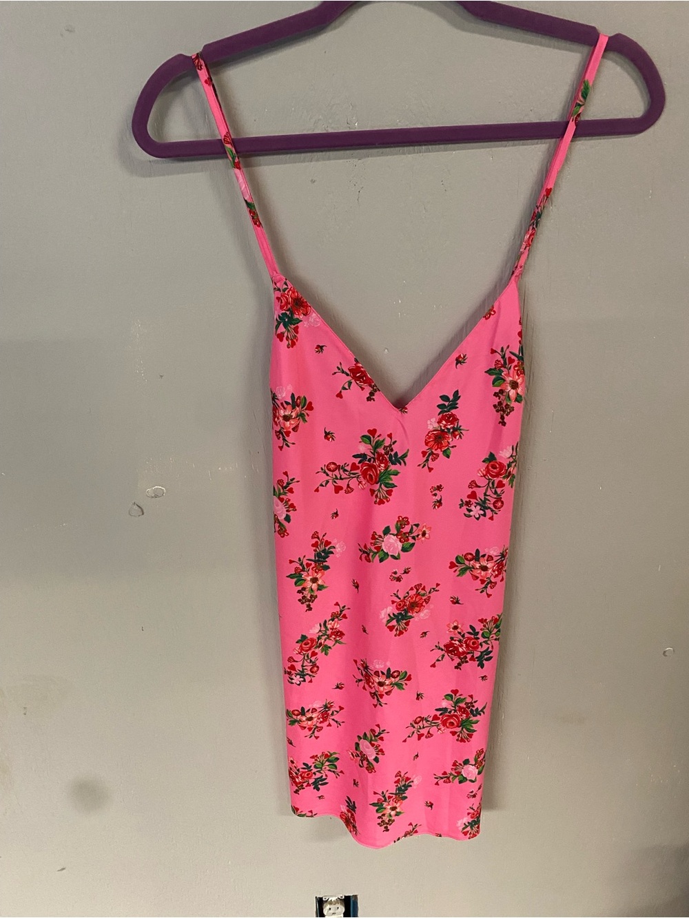 Victoria Secret Lovely Satin Floral Slip Dress